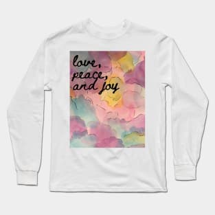Watercolor Love, Peace and Joy Long Sleeve T-Shirt